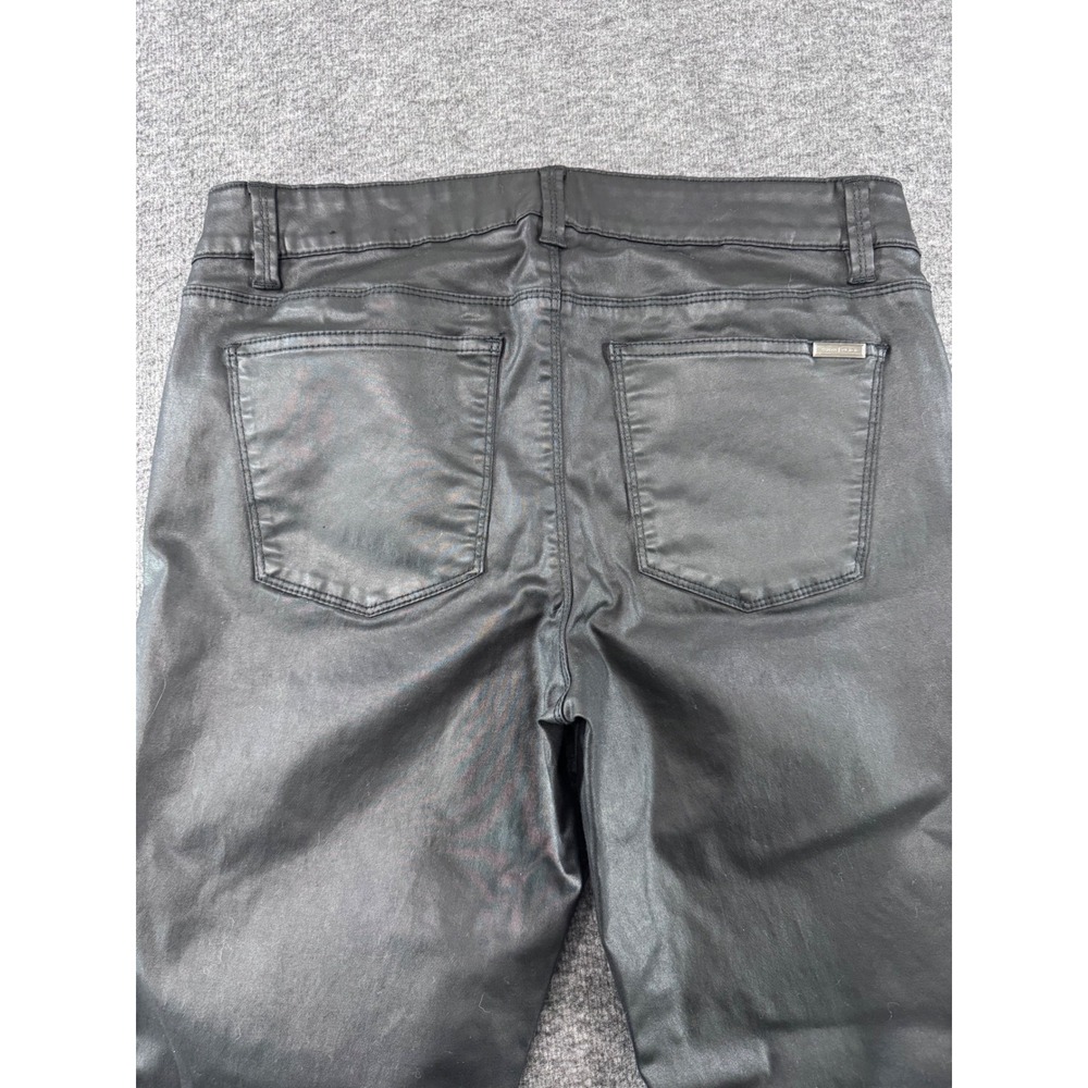 White House Black Market Skimmer Black Coated Ankle Zip Pants Womens 8 - Picture 9 of 10